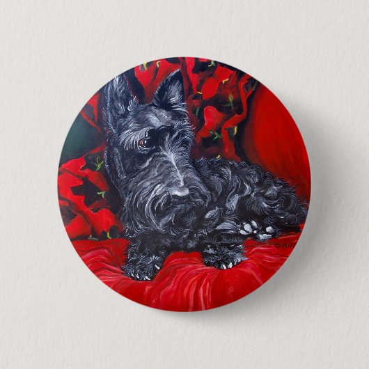 Scottish Terrier Portrait Haggis Ronde Button 5,7 Cm (Voorkant)