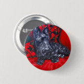 Scottish Terrier Portrait Haggis Ronde Button 5,7 Cm (Voorkant /achterkant)