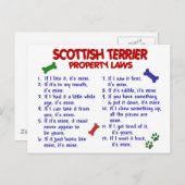SCOTTISH TERRIER Property Laws 2 Briefkaart (Voorkant / Achterkant)