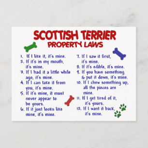 SCOTTISH TERRIER Property Laws 2 Briefkaart