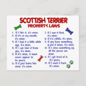 SCOTTISH TERRIER Property Laws 2 Briefkaart (Voorkant)
