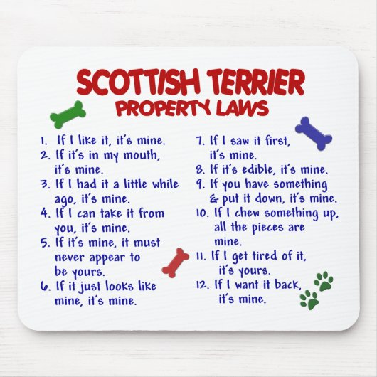 SCOTTISH TERRIER Property Laws 2 Muismat (Voorkant)