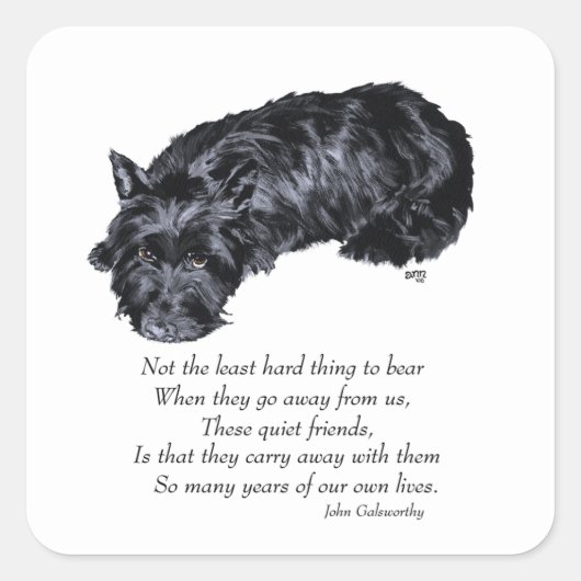 Scottish Terrier Rainbow Bridge Vierkante Sticker (Voorkant)
