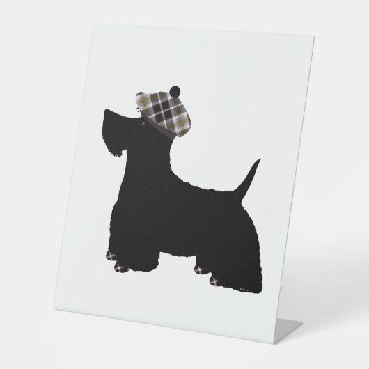 Scottish Terrier Reclamebord Met Voetstuk (Voorkant)