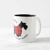 Scottish Terrier Red & Black Plays Sweater Tweekleurige Koffiemok (Voorkant rechts)