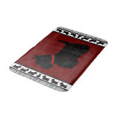 Scottish Terrier/red collar/grijs plaid, rood Badmat (Gekanteld)