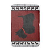 Scottish Terrier/red collar/grijs plaid, rood Badmat (Voorkant Verticaal)