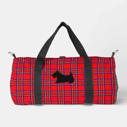 Scottish Terrier Red Plaid Duffel Bag Gift Plunjezak (Voorkant)