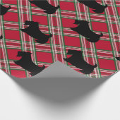 Scottish Terrier Red Plaid Wrapping Paper Cadeaupapier (Hoek)