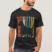 Scottish Terrier Retro 1970's Dog Scottie gekraakt T-shirt (Voorkant)