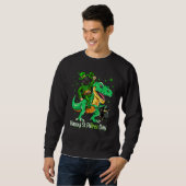 Scottish Terrier Riding Dinosaur Patricks Day Sham Trui (Voorkant volledig)