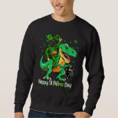Scottish Terrier Riding Dinosaur Patricks Day Sham Trui (Voorkant)