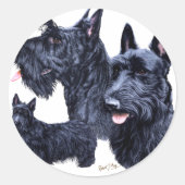 Scottish Terrier Ronde Sticker (Voorkant)