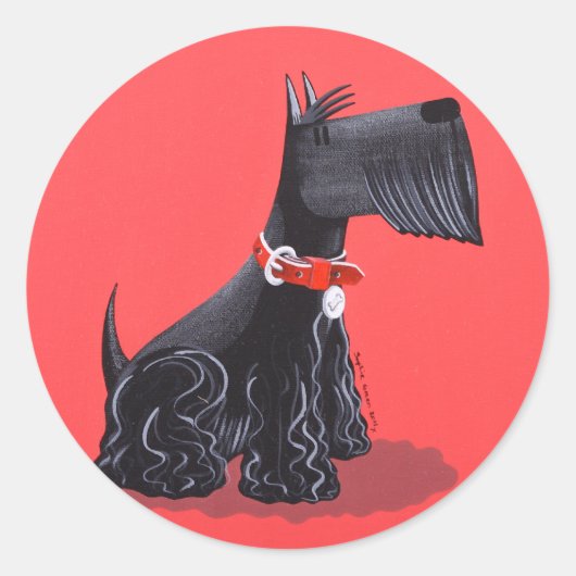 Scottish Terrier Ronde Sticker (Voorkant)