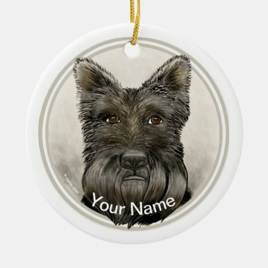 Scottish Terrier Rondo Ornament (Voorkant)