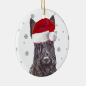 Scottish Terrier - Santa Hat Kerstmis Bauble Keramisch Ornament (Rechts)