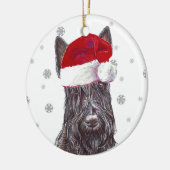 Scottish Terrier - Santa Hat Kerstmis Bauble Keramisch Ornament (Links)