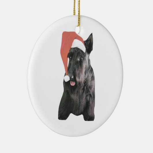 Scottish Terrier Santa Hat Ornament (Rechts)