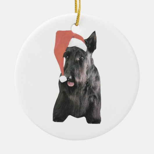 Scottish Terrier Santa Hat Ornament (Voorkant)