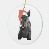 Scottish Terrier Santa Hat Ornament (Links)