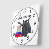 Scottish Terrier School Clock Vierkante Klok (Hoek)