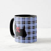 Scottish Terrier, Scotland dog, Baby blue plaid Mok (Voorkant links)