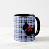 Scottish Terrier, Scotland dog, Baby blue plaid Mok (Voorkant rechts)