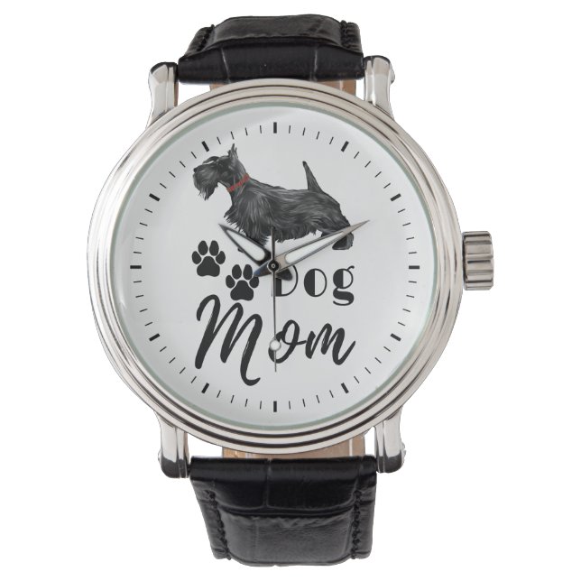 Scottish Terrier Scottie Dog mama Horloge (Voorkant)