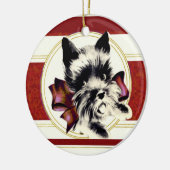 Scottish Terrier Scottie Dog met rode boog Keramisch Ornament (Links)