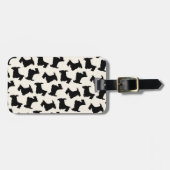 Scottish Terrier Scottie Dog Pattern Black Bagagelabel (Voorkant horizontaal)