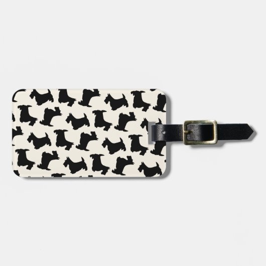 Scottish Terrier Scottie Dog Pattern Black Bagagelabel (Voorkant horizontaal)