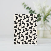 Scottish Terrier Scottie Dog Pattern Black Briefkaart (Staand voorkant)