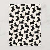 Scottish Terrier Scottie Dog Pattern Black Briefkaart (Voorkant)