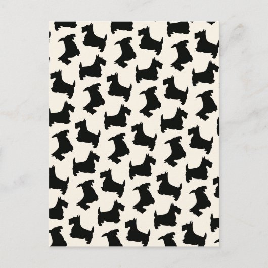Scottish Terrier Scottie Dog Pattern Black Briefkaart (Voorkant)