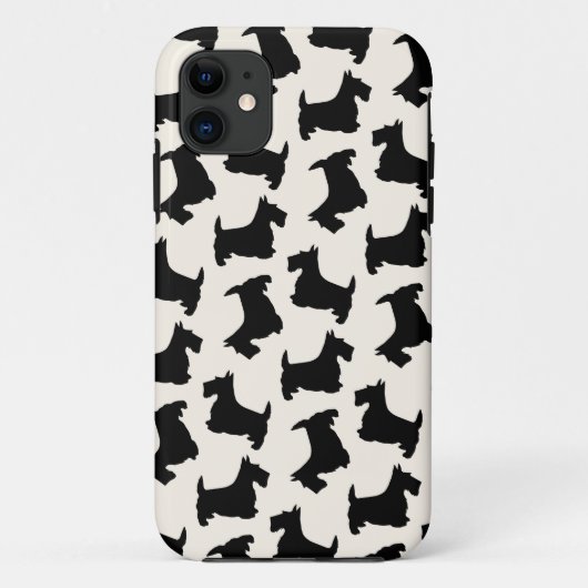 Scottish Terrier Scottie Dog Pattern Black Case-Mate iPhone Case (Achterkant)