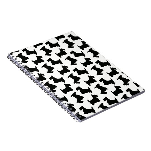Scottish Terrier Scottie Dog Pattern Black Notitieboek (Rechterzijde)