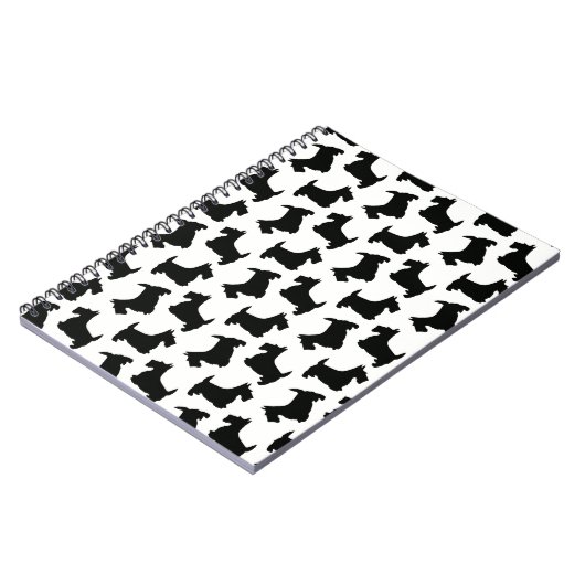 Scottish Terrier Scottie Dog Pattern Black Notitieboek (Linkerzijde)