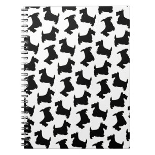 Scottish Terrier Scottie Dog Pattern Black Notitieboek