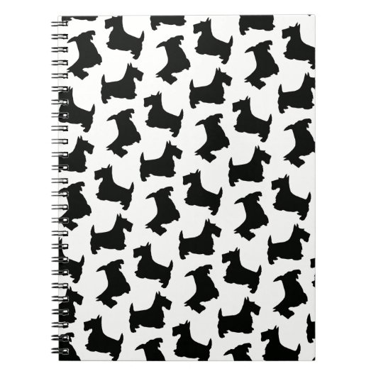 Scottish Terrier Scottie Dog Pattern Black Notitieboek (Voorkant)