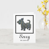 Scottish Terrier/Scottie Dog Pet Sympathcard Kaart (Gele Bloem)