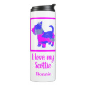 Scottish Terrier/Scottie Dog Pink&Blue Silhouette Thermosbeker (Gedraaid links)