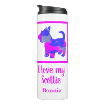 Scottish Terrier/Scottie Dog Pink&Blue Silhouette