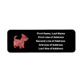 Scottish Terrier Scottie Dog Red Grid Adres Etiket (Voorkant)