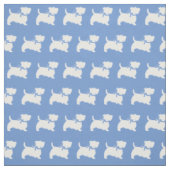 Scottish Terrier Scottie Dog Scotty Light Blue Stof (Swatch)
