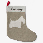 Scottish Terrier Scottie Dog Silhouette Holiday Kleine Kerstsok (Voorkant)