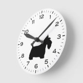 Scottish Terrier Scottie Dog Silhouette Ronde Klok (Hoek)