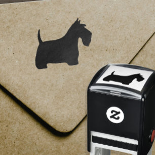 Scottish Terrier Scottie Dog Silhouette Zelfinktende Stempel