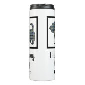 Scottish Terrier/Scottie Dog Y&B Grid Silhouette Thermosbeker (Achterkant)