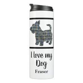 Scottish Terrier/Scottie Dog Y&B Grid Silhouette Thermosbeker
