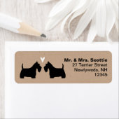 Scottish Terrier Scottie Dogs met hoofdadres Etiket (Insitu)